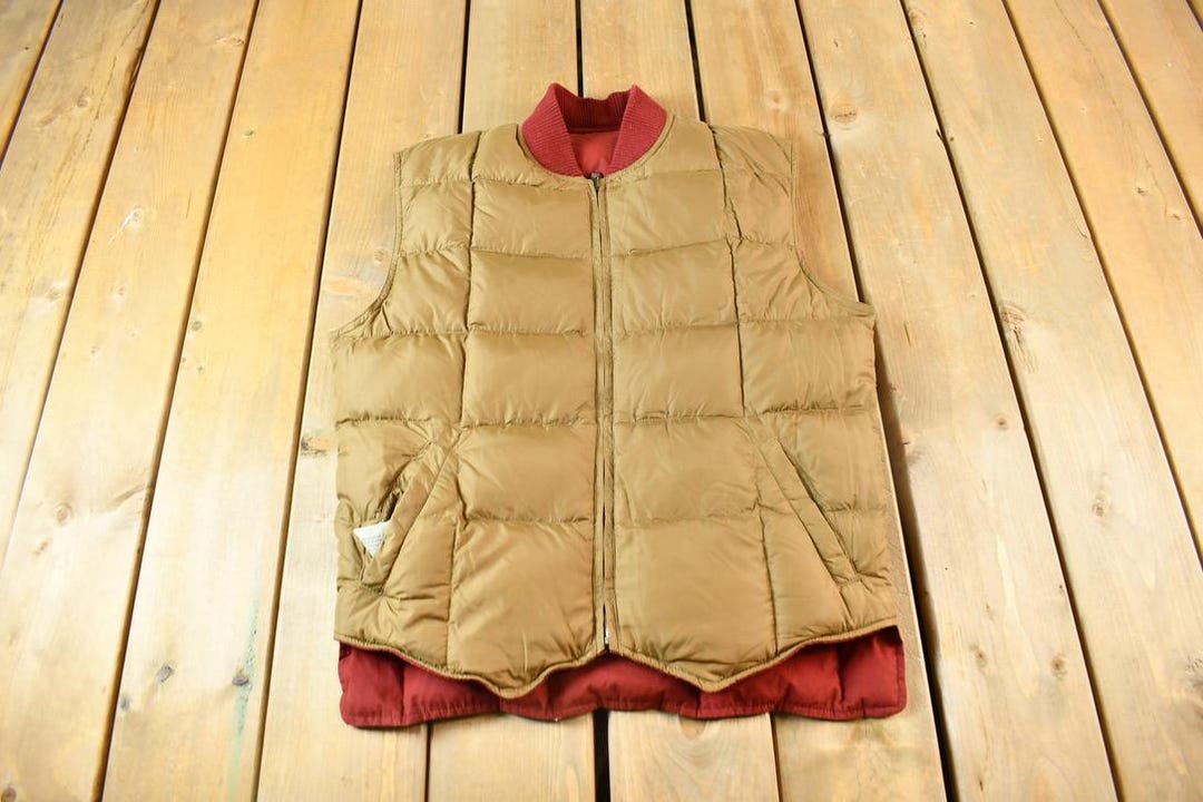Vintage 1990s Eddie Bauer Goose Down Reversible Puffer Vest / 90s