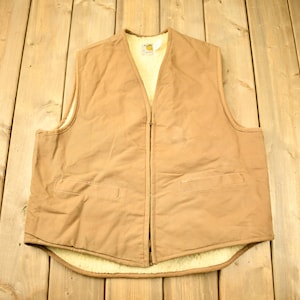 Vintage 80er Jahre Carhartt Sherpa gefütterte braune Arbeitsweste Vintage Arbeitskleidung / Streetwear / Made In USA / Naturbursche / braune Arbeitsweste