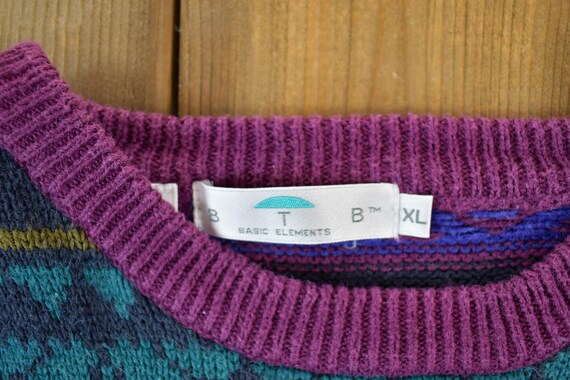 Vintage 1990s Basic Elements Knit Crewneck Sweate… - image 3