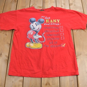 1990年代のヴィンテージ ミッキーアンリミテッド ミッキーマウス カートゥーン Tシャツ / 90年代 ディズニー Tシャツ / レッド Tシャツ
