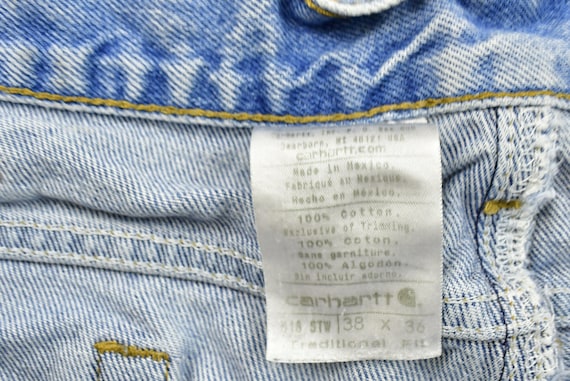 Vintage 90s Carhartt Denim Jeans Size 38 X 36 / Carpenter