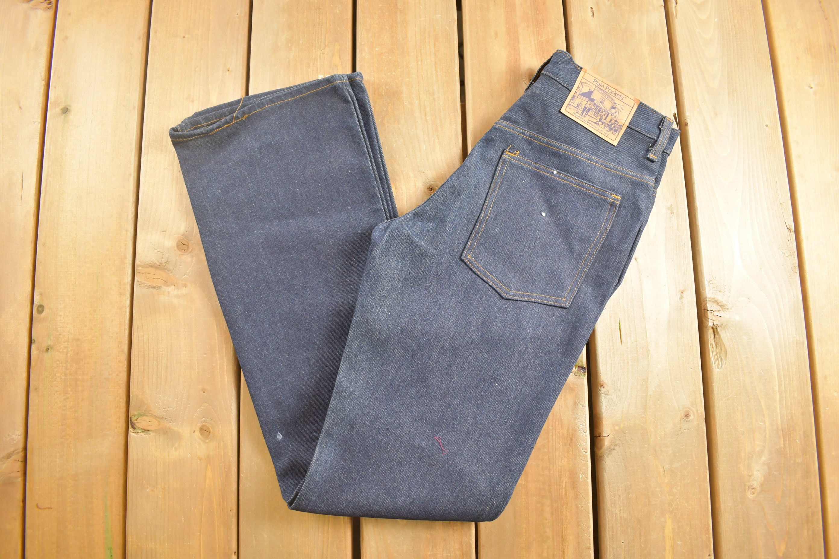 Vintage 1980s Plain Pockets JC Penney Flare Jeans Size 30 X 34 