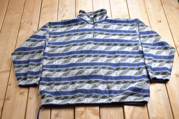 Vintage 1990s Fieldmaster Abstract Fleece Zip Up … - image 1