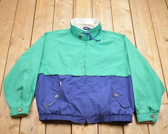 Vintage 1980s Clipper Mist Londontown Windbreaker Jacket / Streetwear / Light Jacket / Vintage Windbreaker / 80s Color Block Wind Breaker