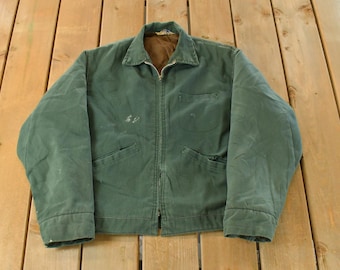 XL / XXL 60s Red Whipcord Twill Work Jacket / Two Pockets