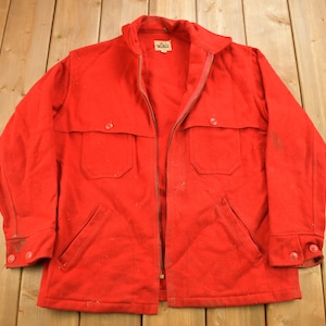 Vintage 1960s Woolrich Red Wool Jacket / Vintage Woolrich / Made In USA / Outdoorsman / Hunting Jacket / Size 44