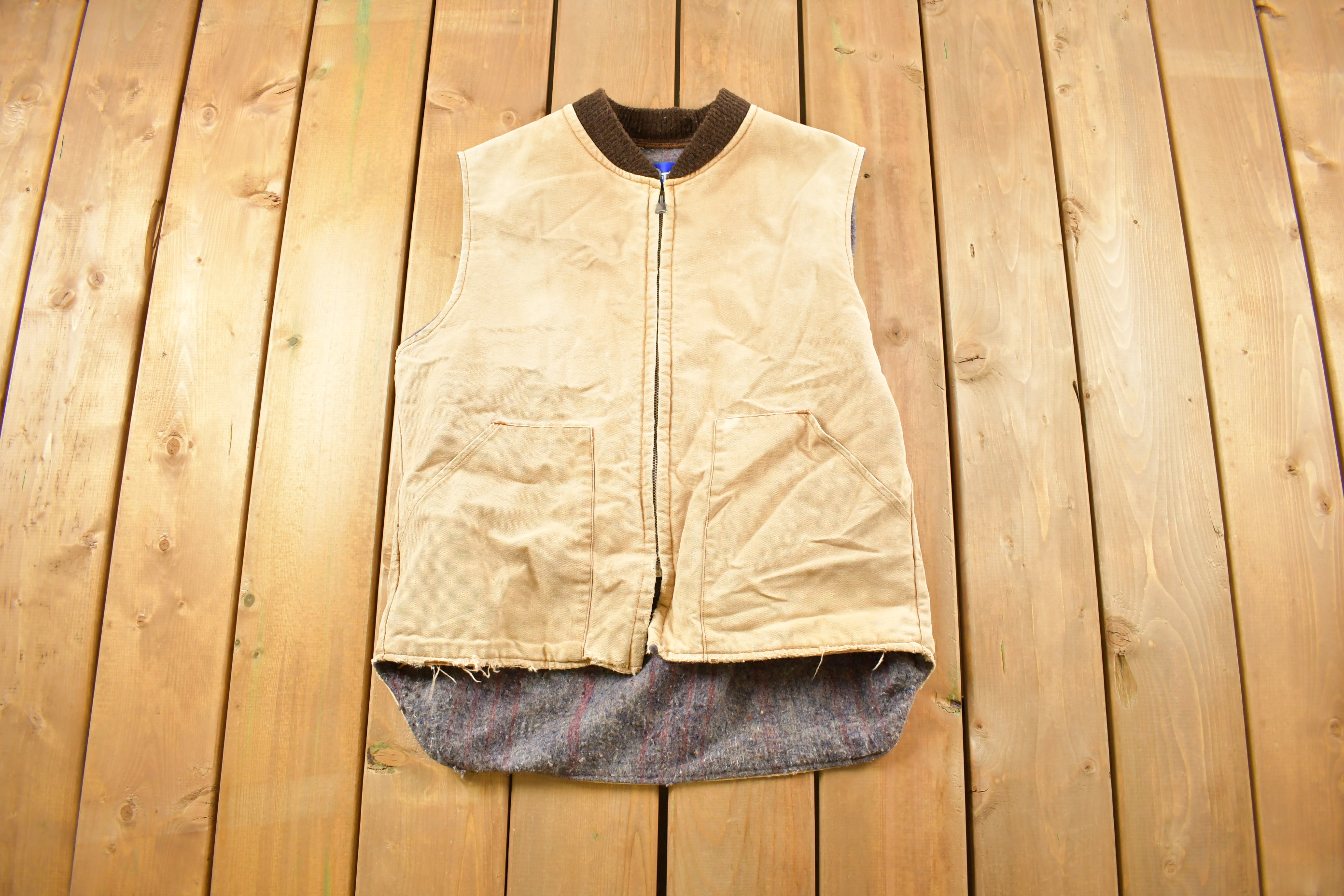 Vintage 1980s Big Smith on the Job Wear Blanket Lined Work Vest  display picture 1