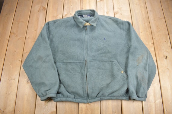 Vintage 1990s Polo Ralph Lauren Zip up Polartec Fleece Sweater  