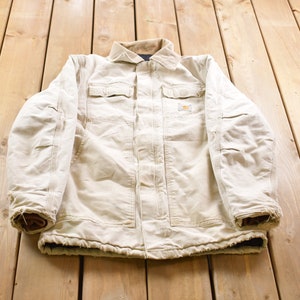 Vintage 1990s Naturally Distressed Quilted Traditional Carhartt Coat / Workwear / Vintage Carhartt / Distressed Carhartt