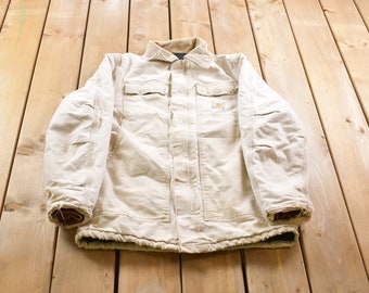 Vintage 1990s Naturally Distressed Quilted Traditional Carhartt Coat / Workwear / Vintage Carhartt / Distressed Carhartt