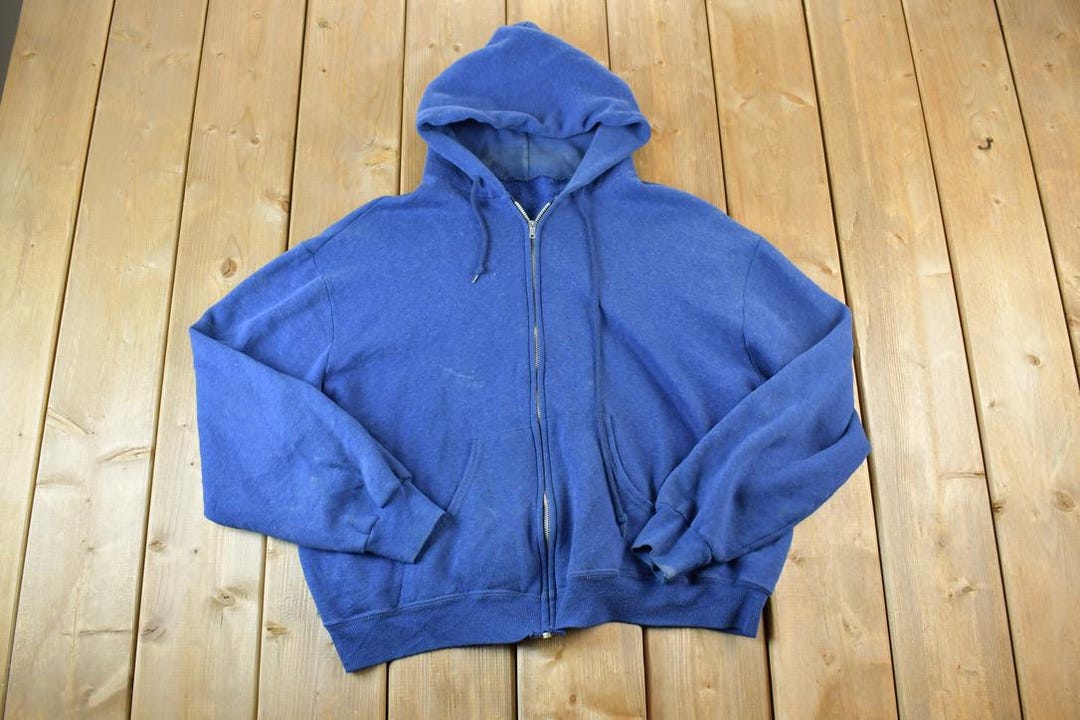 トップス 90S INDEPENDENT ZIP HOODIE NAVY VINTAGE Vintage 1990s Blank Navy Full Zip Hoodie / 90s Hoodie / Vintage