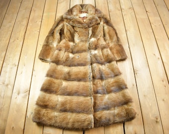 Vintage 1970s Furs By Leonard Coyote Fur Coat / Made In Canada / True Vintage / Full Length Fur Coat / Multi Color