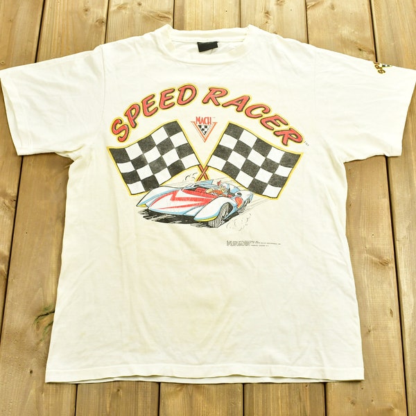 Vintage 1992 Speed Racer Cartoon Anime Graphic T-Shirt / 90s Graphic Tee  / Japanese Vintage / Made In USA / TV Promo / Single Stitch