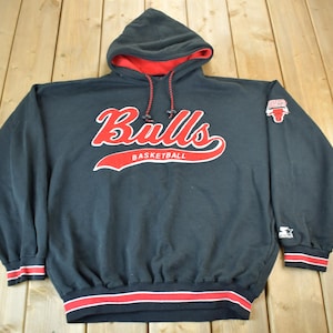 Vintage 1990s Chicago Bulls NBA Embroidered Starter Hoodie / Patchwork / Vintage Bulls / Vintage NBA Hoodie