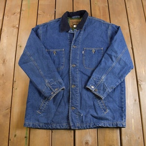 Vintage 1980s Levis Quilt Lined Denim Jean Chore Jacket / Vintage Denim / Streetwear / Vintage Fall Outerwear / Fall Jacket / 90s Sears