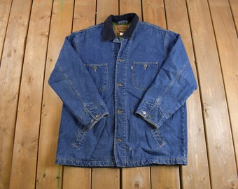 Vtg 50s 60s American Blue Denim Workwear Coverall Chore Jacket