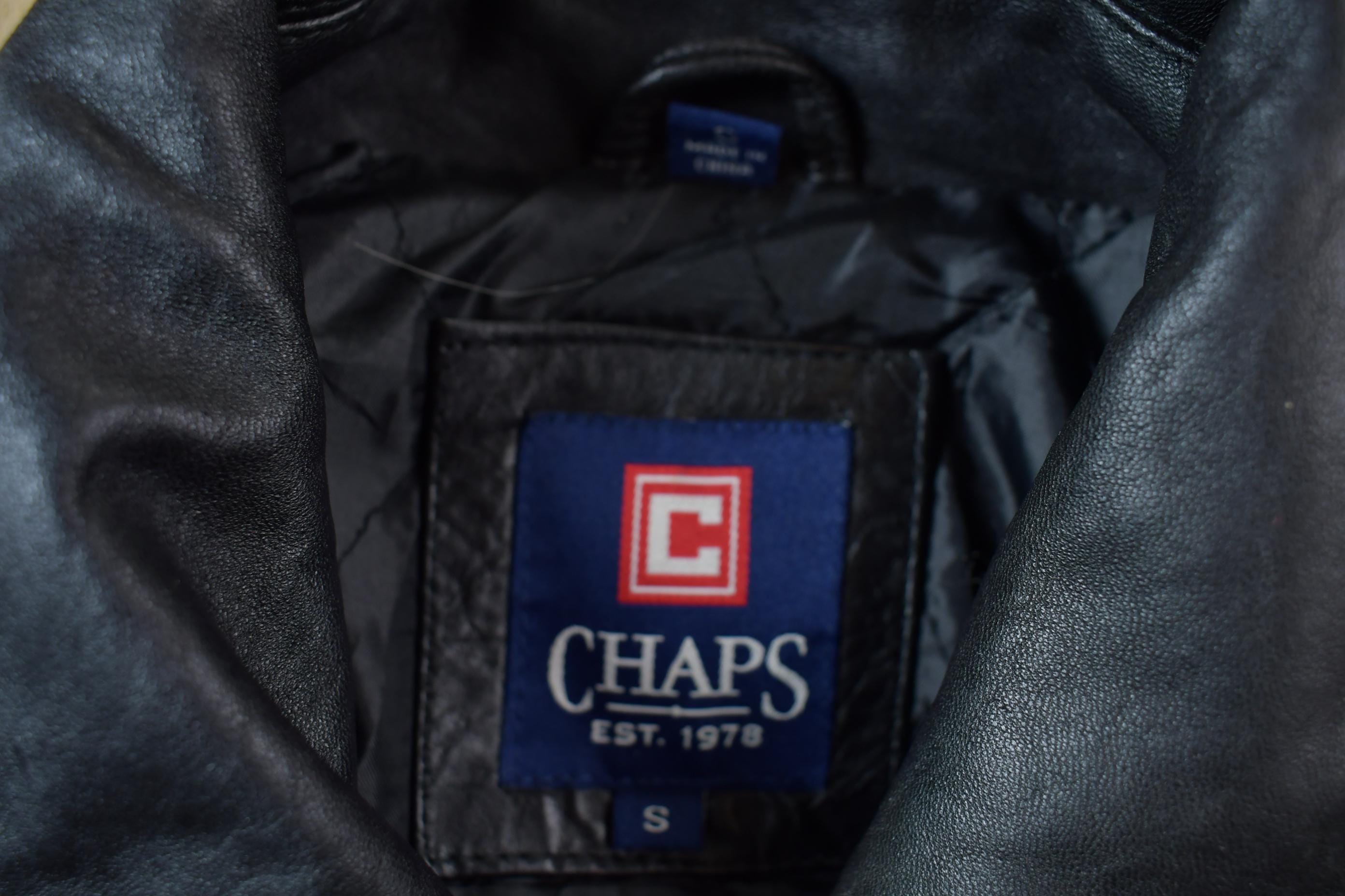 Vintage 1990s Chaps Leather Zip up Jacket / Fall Outerwear