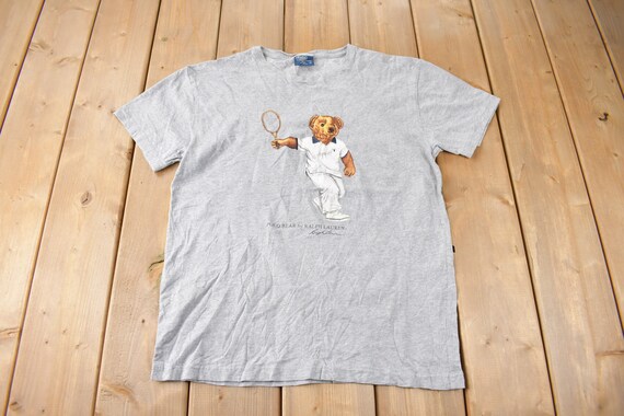 Vintage 1990s Polo Bear by Ralph Lauren Tennis Graphic T Shirt