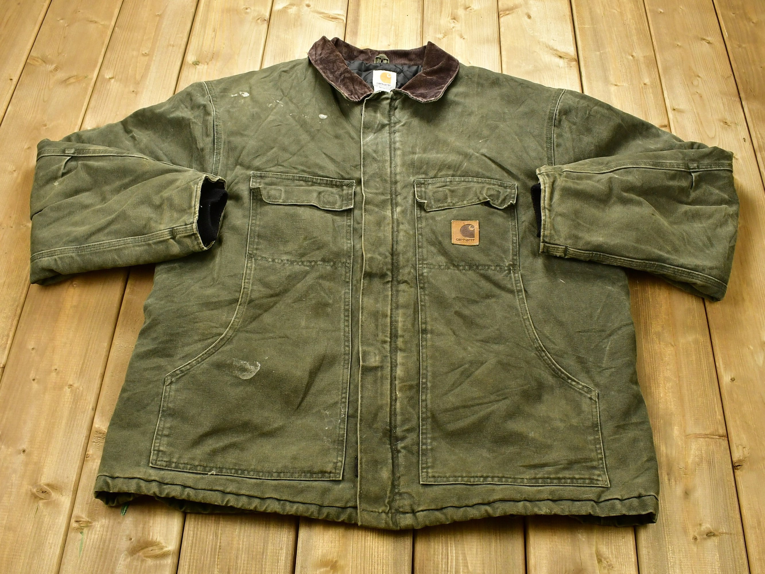 Vintage 1990s Carhartt Chore Olive Green Jacket / Workwear / Streetwear /  90s / Quilt Lined Jacket / Distressed Carhartt - Etsy
