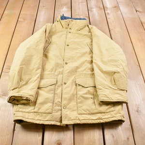 Vintage 1990s LL Bean Winter Jacket / Made In USA / Vintage Winter Jacket / Full Zip / Streetwear / 1990s LL Bean / Beige Jacket