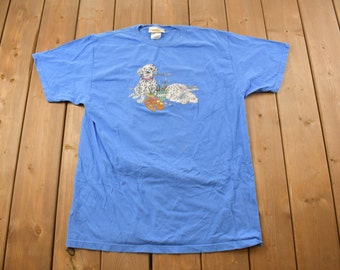 Vintage 1990s Pleasant Shade Dalmatians Theme Graphic T-Shirt / Animal Shirt / Dog Shirt / Streetwear / Nature T Shirt / Outdoorsman