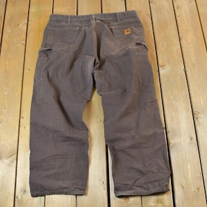 Vintage 1990s Carhartt Wide Leg Work Pants Size 42 x 30 / 90s Carpenter Pants / Made In USA / Distressed Carhartt / Vintage Workwear