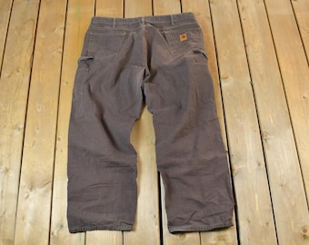 Pantalones de trabajo Carhartt de pierna ancha, estilo vintage de los 90, talla 42 x 30 / Pantalones de carpintero de los 90 / Hechos en EE. UU. / Estilo Carhartt desgastado / Ropa de trabajo vintage