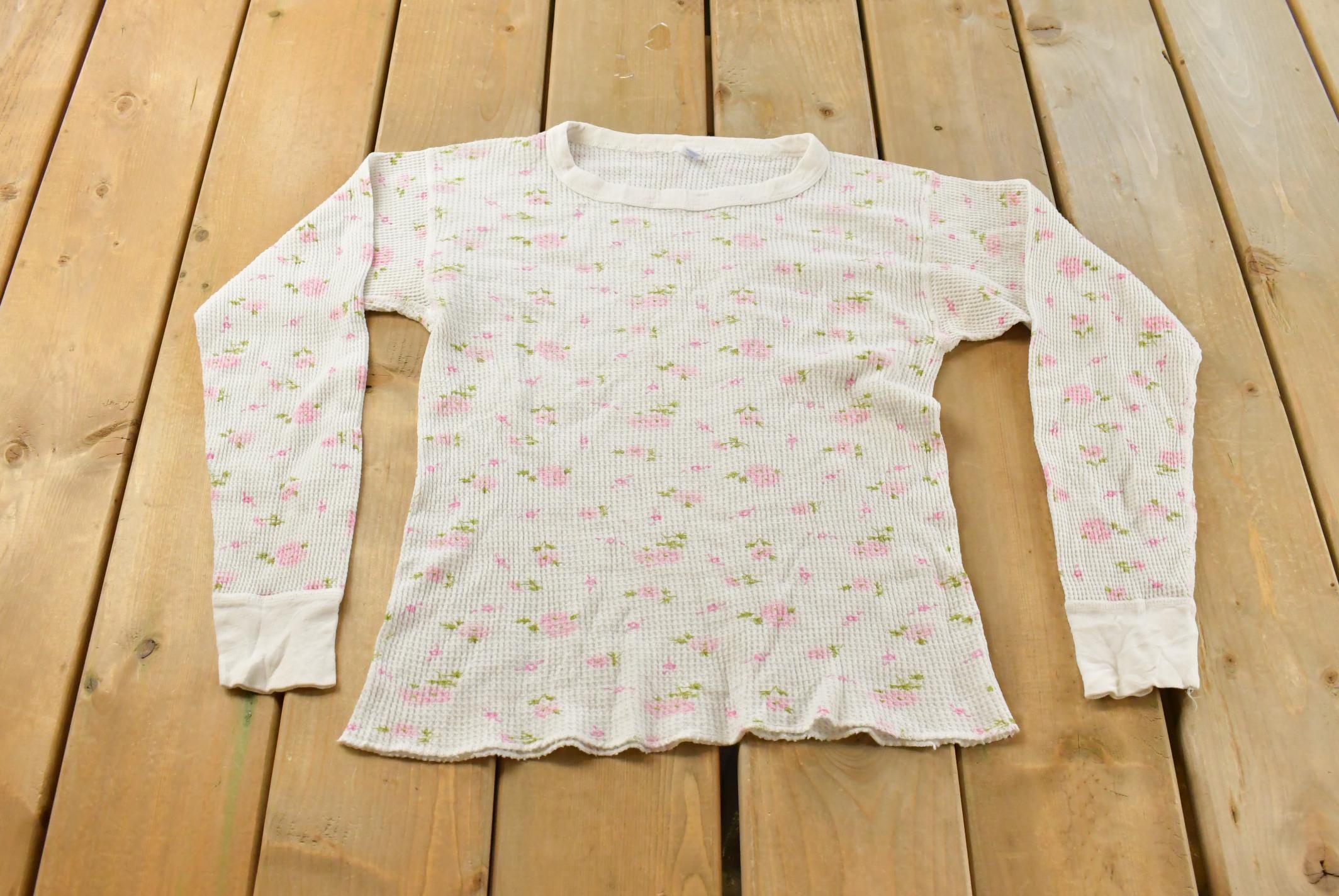 Waffle Knit Floral Shirt - Etsy
