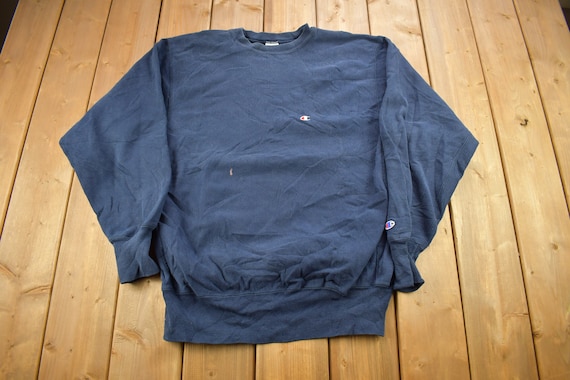 Vintage 1990s Navy Blue Champion Reverse Weave Crewneck