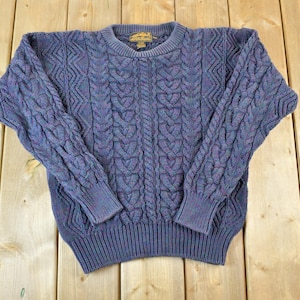 Vintage 1990s Eddie Bauer Cable Knit Abstract Pattern Crewneck 