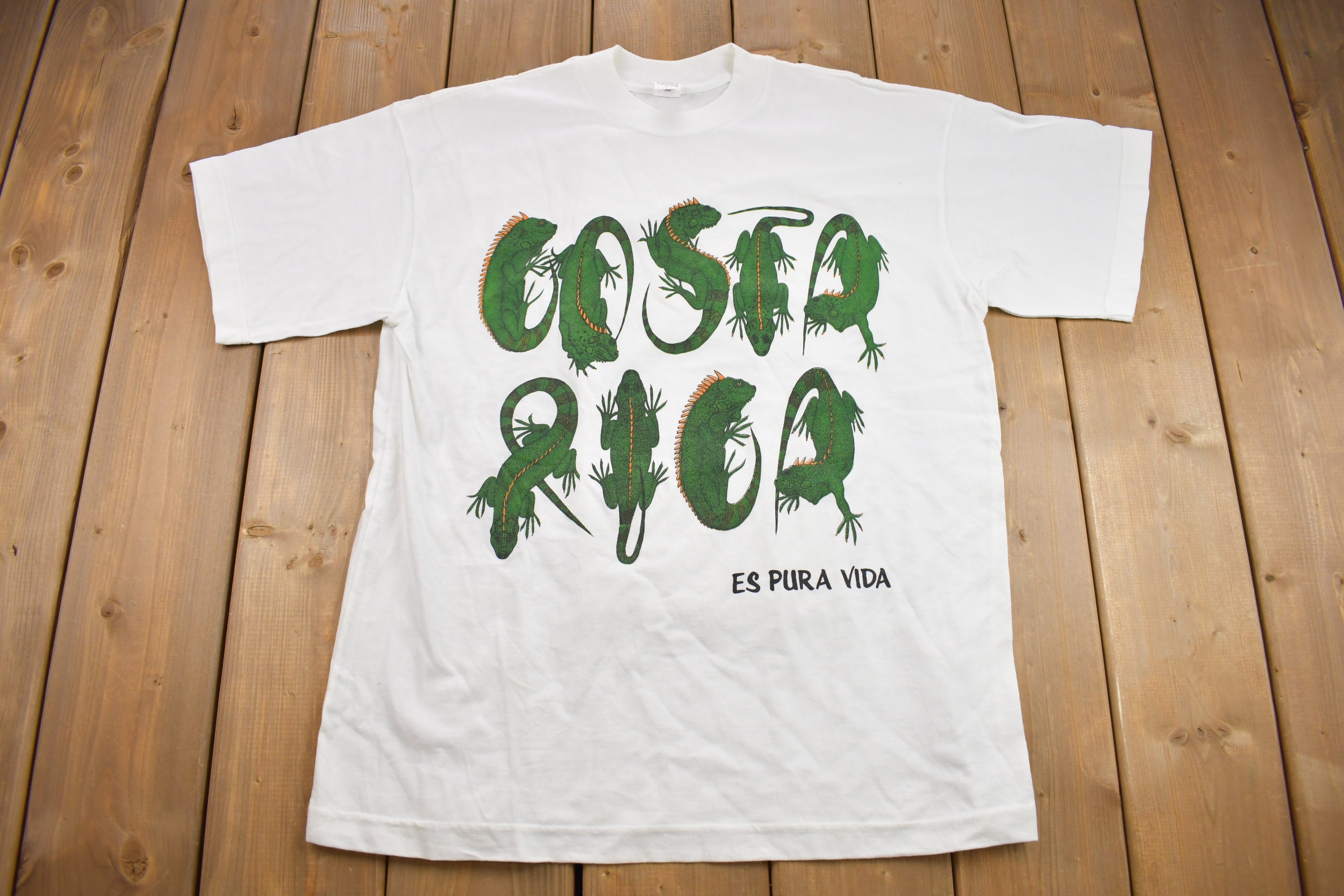 Vintage 1990s Costa Rica Alligator Graphic Souvenir T Shirt