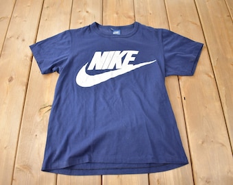 Vintage 1980s Nike Big Logo Single Stitch Graphic T Shirt Made In Canada
