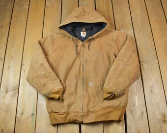 Vintage 1990s Distressed Carhartt Blanket Lined Jacket Made In USA