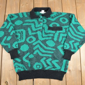 Vintage 1980s Susann D Knit Polo Sweater / Collared Crewneck Sweater / 80s Pullover Sweatshirt / 80s Knit Sweater / 80s Style