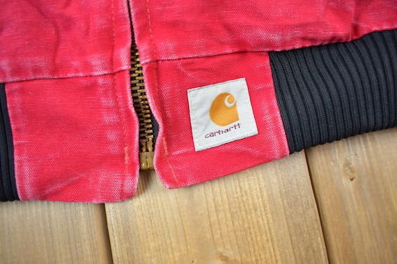 Vintage 1980s Carhartt Red Santa Fe Work Jacket / Workwear / Quilt Vintage 1980s Carhartt Red Santa Fe Work Jacket / Workwear / Quilt