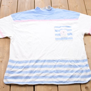 Vintage 1990s Gitano Abstract Print Graphic Pocket T-Shirt / Graphic / 80s / 90s / Streetwear / Retro Style / Mock / Gitano Collection