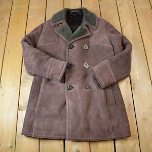 Vintage 1980s Double Breasted Full Shearling Jacket - Made in England