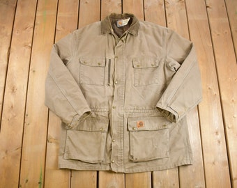 Casaco de campo Carhartt vintage dos anos 80 / Naturalmente desgastado / Anos 80 / Roupa para atividades ao ar livre / Casaco externo / Carhartt dos anos 90 / Casaco utilitário / Fabricado por sindicatos