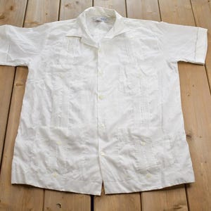 Vintage 1980s Aires Del Mayab Formal Short Sleeved Button Up Shirt