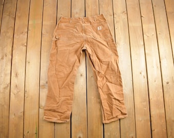 Vintage 1990s Carhartt Double Knee Work Pants Size 38x30 / 90s Carpenter Pants / Made In USA / Distressed Carhartt / Vintage Workwear