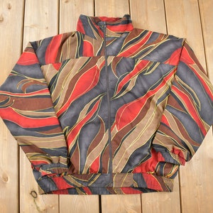 Vintage 1990s Kaktus Abstract Pattern Windbreaker Jacket / Full Zip Jacket / Streetwear / Athleisure /