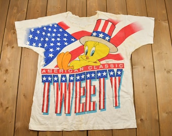 Vintage 1995 All Over Tweety Bird Graphic T Shirt / Vintage T Shirt / Streetwear / Graphic Tee / Thrashed