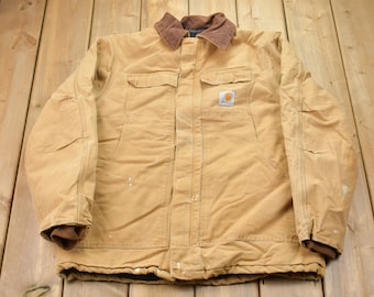 Giacca Carhartt Chore vintage anni '90 / Abbigliamento da lavoro / Abbigliamento da strada / Prodotto negli USA / Anni '90 / Giacca con fodera trapuntata / Carhartt effetto consumato / Prodotto da Union