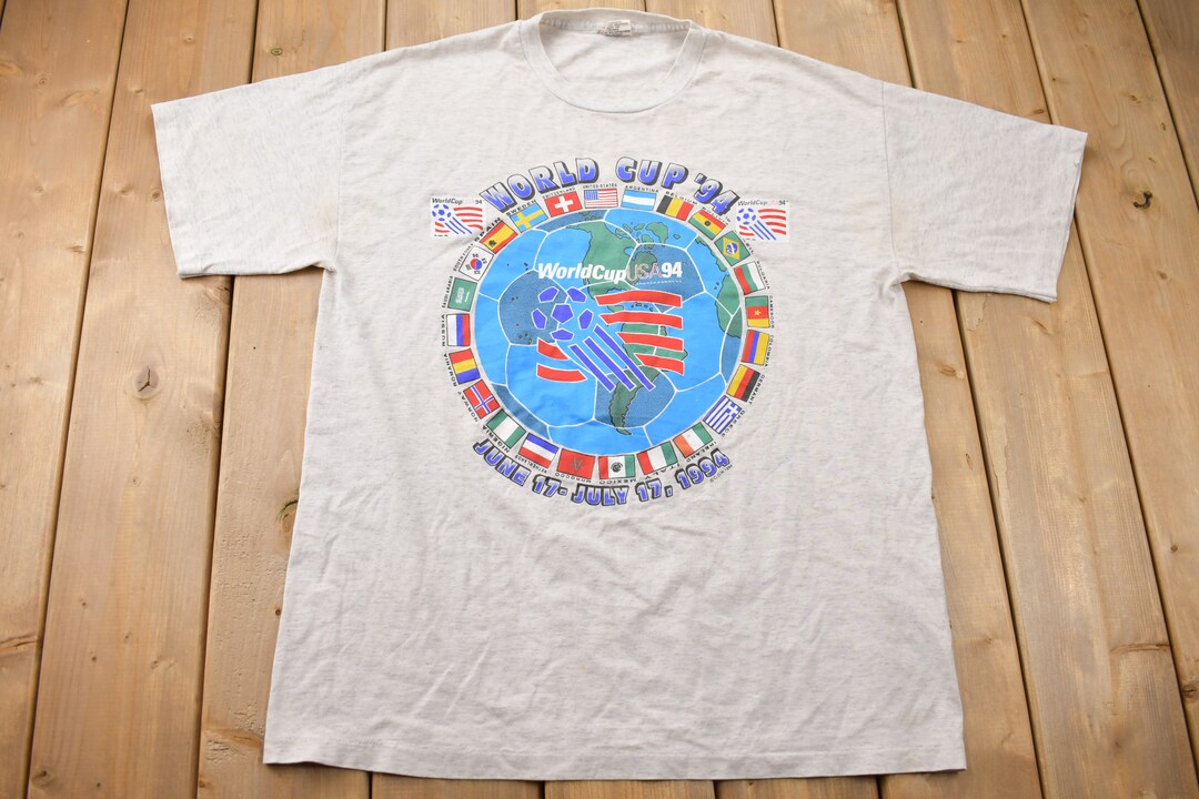 T-shirt Vintage Coupe Du Monde 1994 États-Unis - Taille XL - Coton Blanc - Édition Collector Années 90