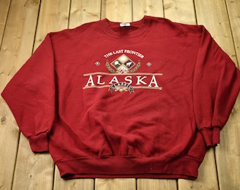 Vintage 1990s Alaska The Last Frontier Sweatshirt / Sportswear / 90s Made In USA / Streetwear / Athleisure / Hiking / Vintage Sweatshirt