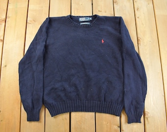 1990s Polo Ralph Lauren Baby Blue Knit Cotton Sweater - Etsy