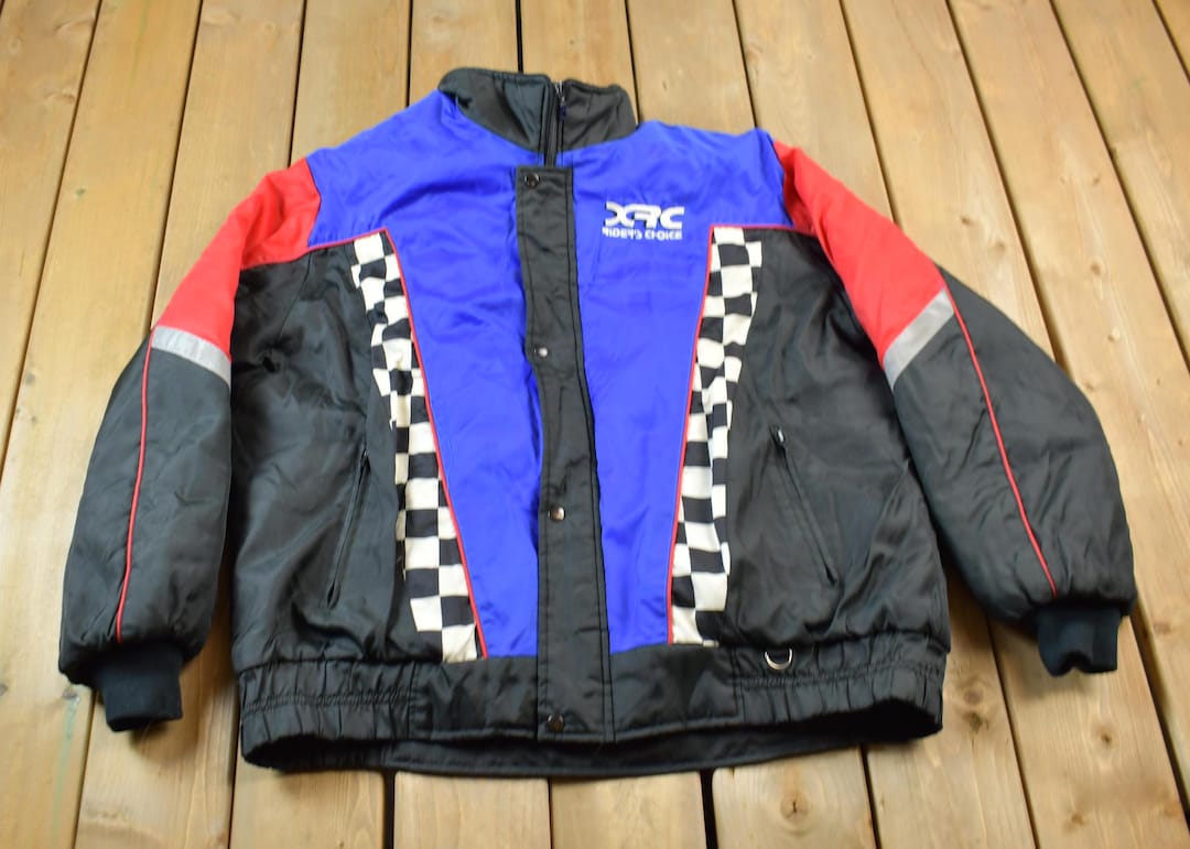 Vintage 1990 Riders Choice Racing Windbreaker Jacket / Checkered ...