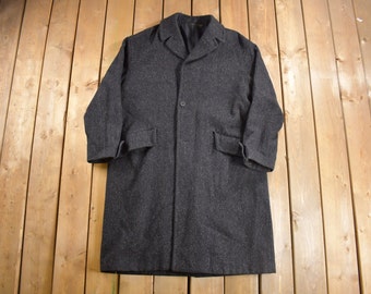 Vintage 90s Alpen Loden Wool Overcoat - Mens XL Dark Gray Winter