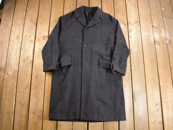 Vintage 1980s Wool Full Length Over Coat / Made in Italy / Long