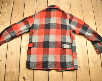 Vintage 1950s Melton Outer-wear Buffalo Plaid Wool Hunting